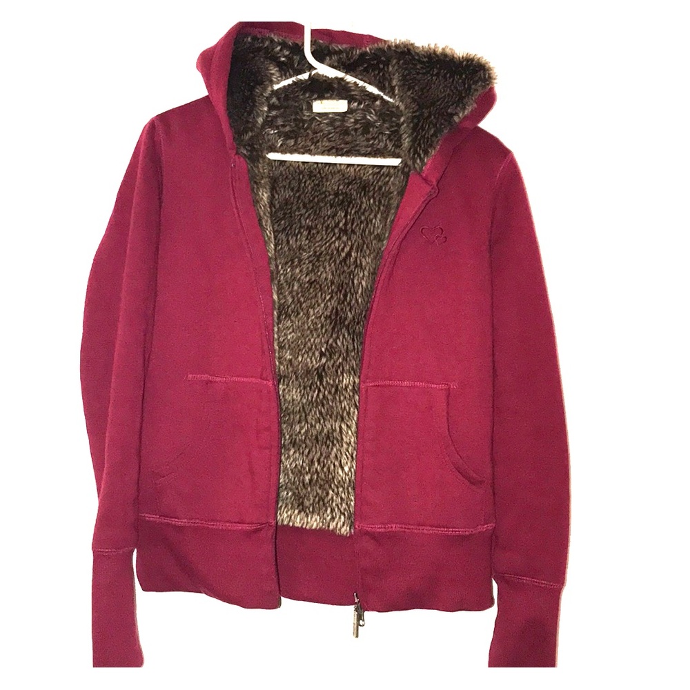 Fur zip up hoodie